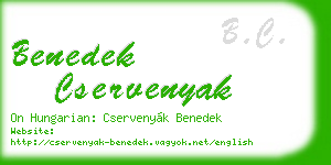 benedek cservenyak business card